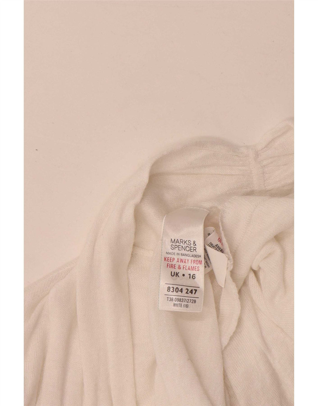 Maglione cardigan aperto con maniche a 3/4 Marks & Spencer da donna UK 16 grande bianco