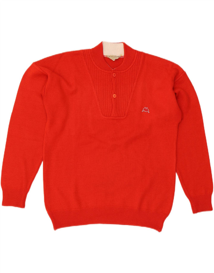 Maglione Kappa Uomo Girocollo IT 48 Rosso Medio Lana