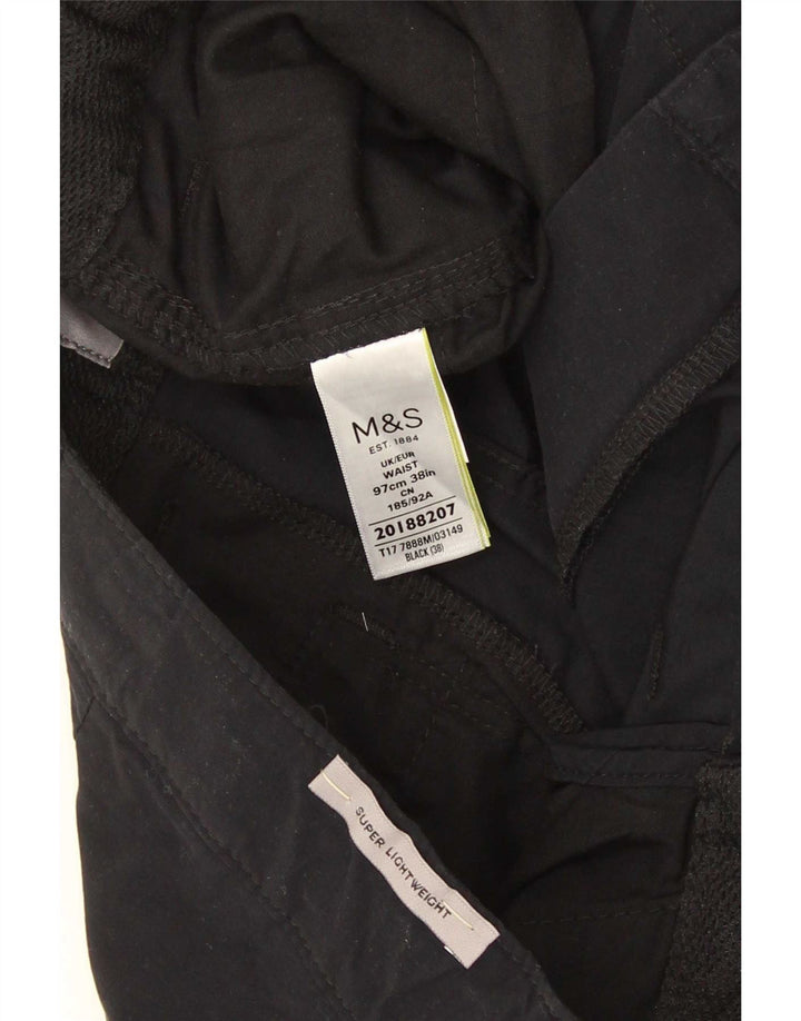 Pantaloncini cargo da uomo Marks & Spencer W38 XL cotone nero