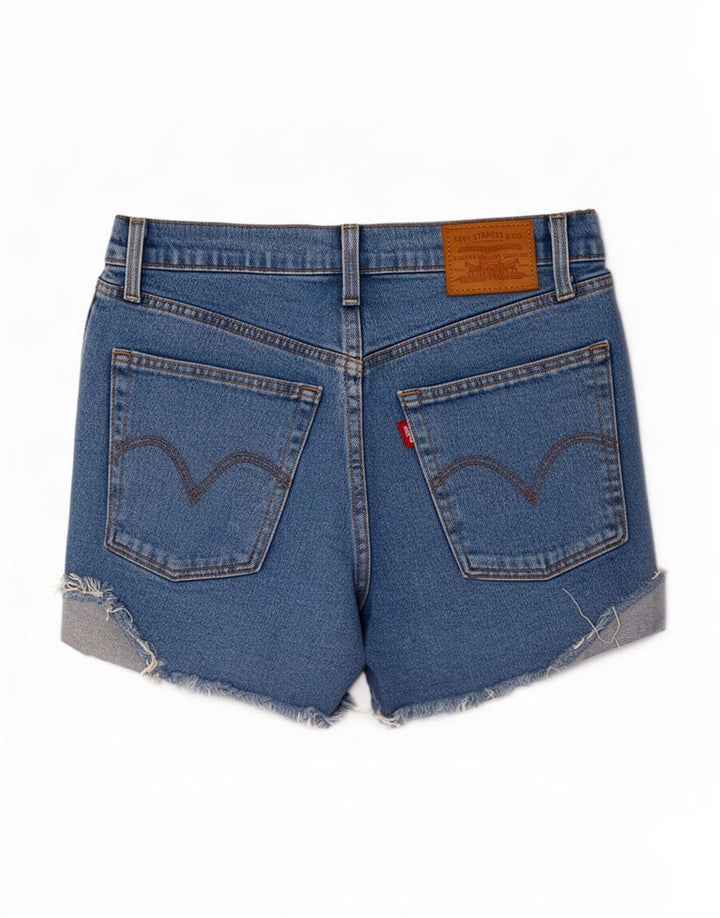 Pantaloncini di jeans Ribcage da donna Levi's medi W29 in cotone blu