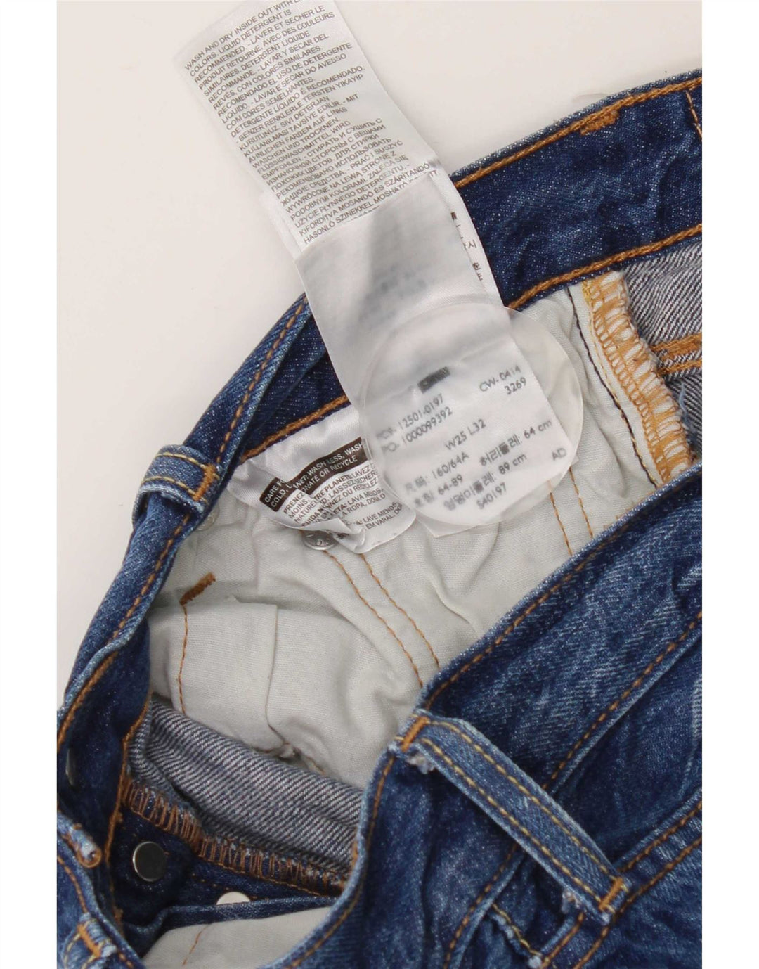 Jeans dritti 501 da donna Levi's W25 L27 cotone blu