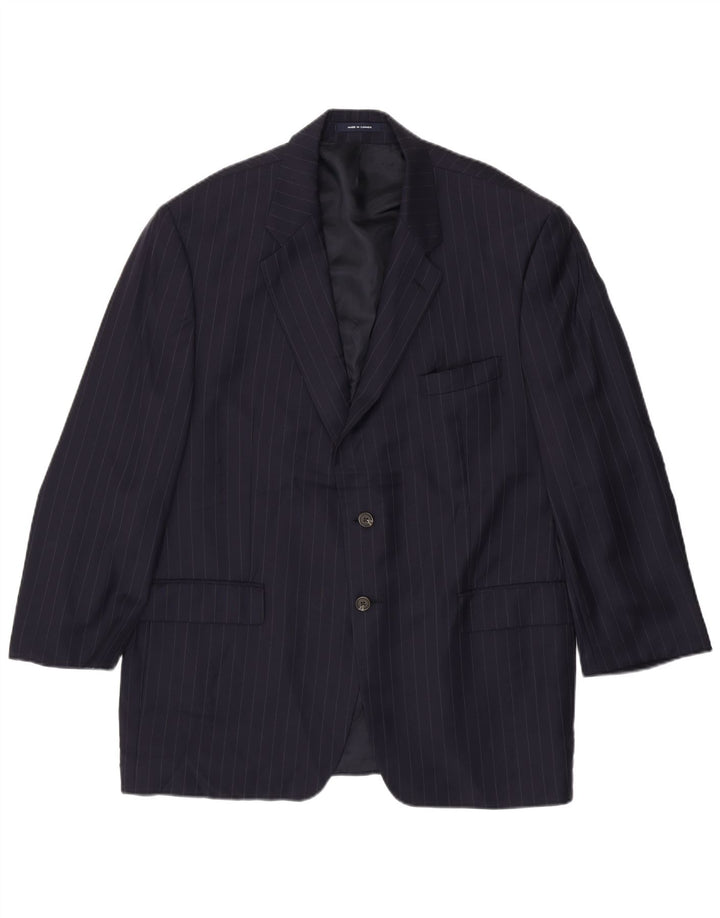 Giacca blazer da uomo Chaps Ralph Lauren UK 46 2XL Gessato blu navy