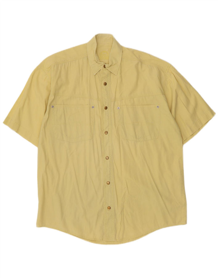 Camicia a maniche corte da uomo McNeal grande in cotone giallo