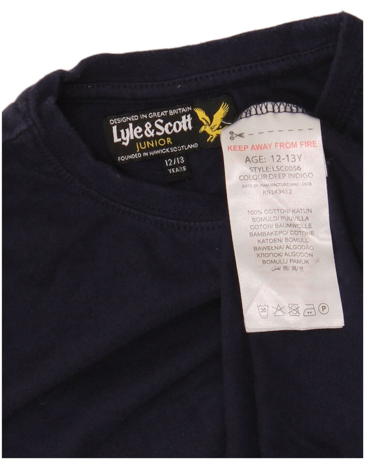 Top a maniche lunghe da bambino LYLE & SCOTT 12-13 anni in cotone blu navy