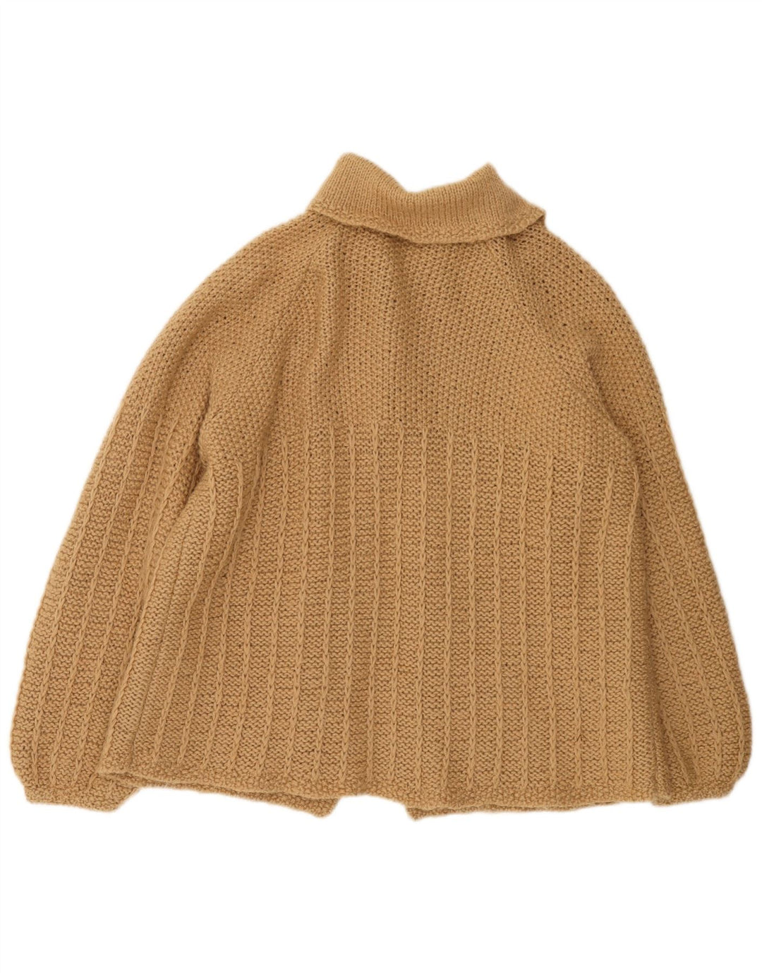 Maglione cardigan da donna vintage UK 16 grande beige