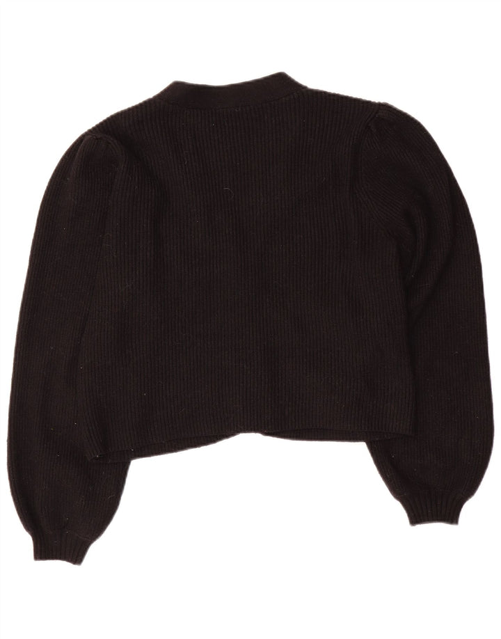 Maglione cardigan corto da donna Zara UK 12 viscosa nera media