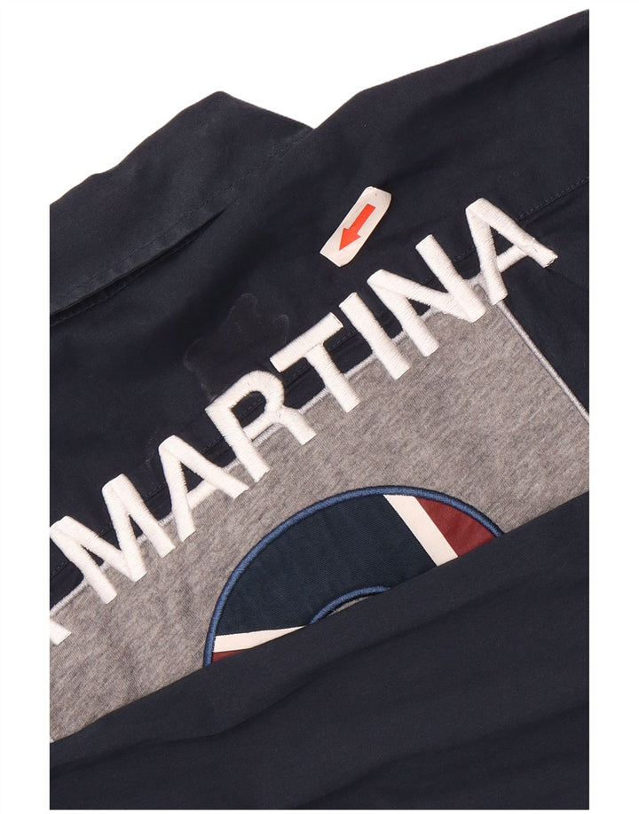 Camicia grafica da uomo La Martina piccola in cotone blu navy