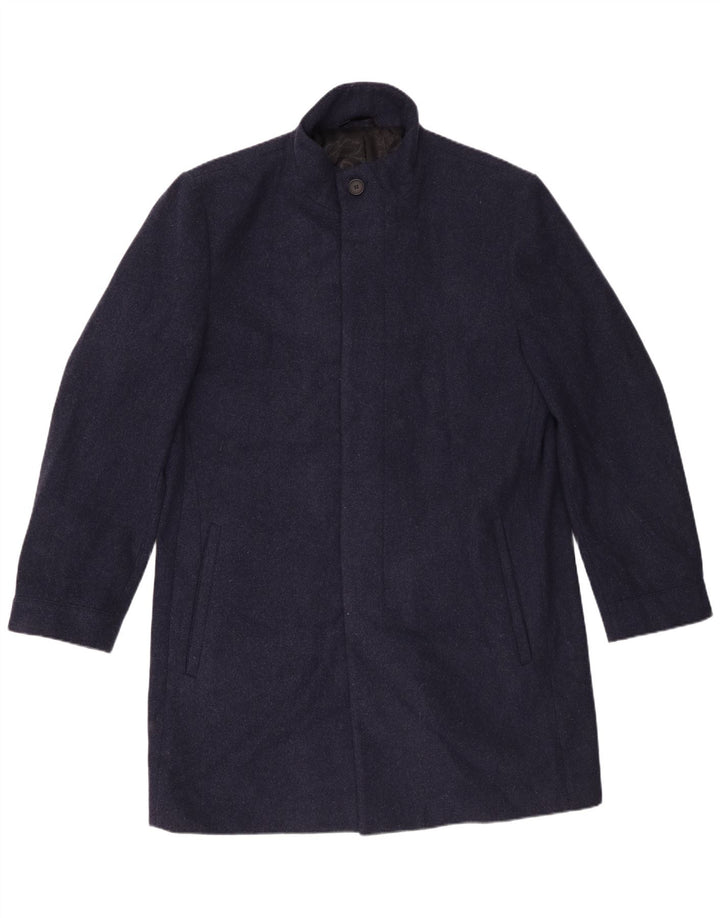 Cappotto da uomo Marks & Spencer UK 42 XL Lana blu navy