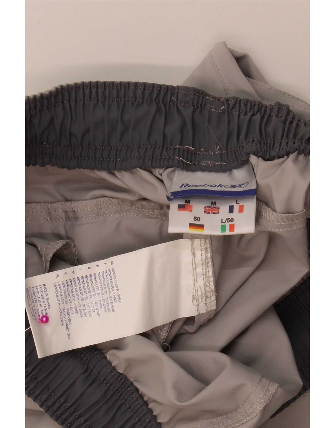Pantaloni da tuta Reebok Capri da uomo in poliestere grigio medio