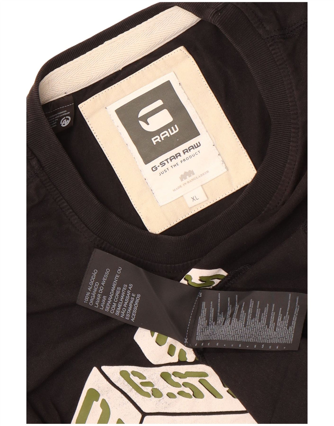 T-shirt grafica da uomo G-Star Top XL in cotone nero