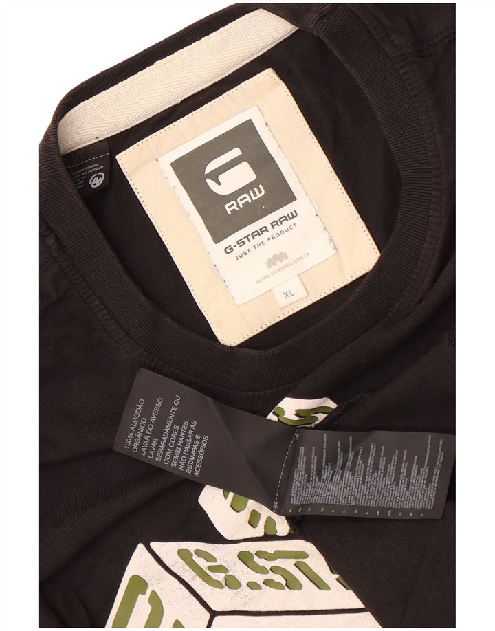 T-shirt grafica da uomo G-Star Top XL in cotone nero