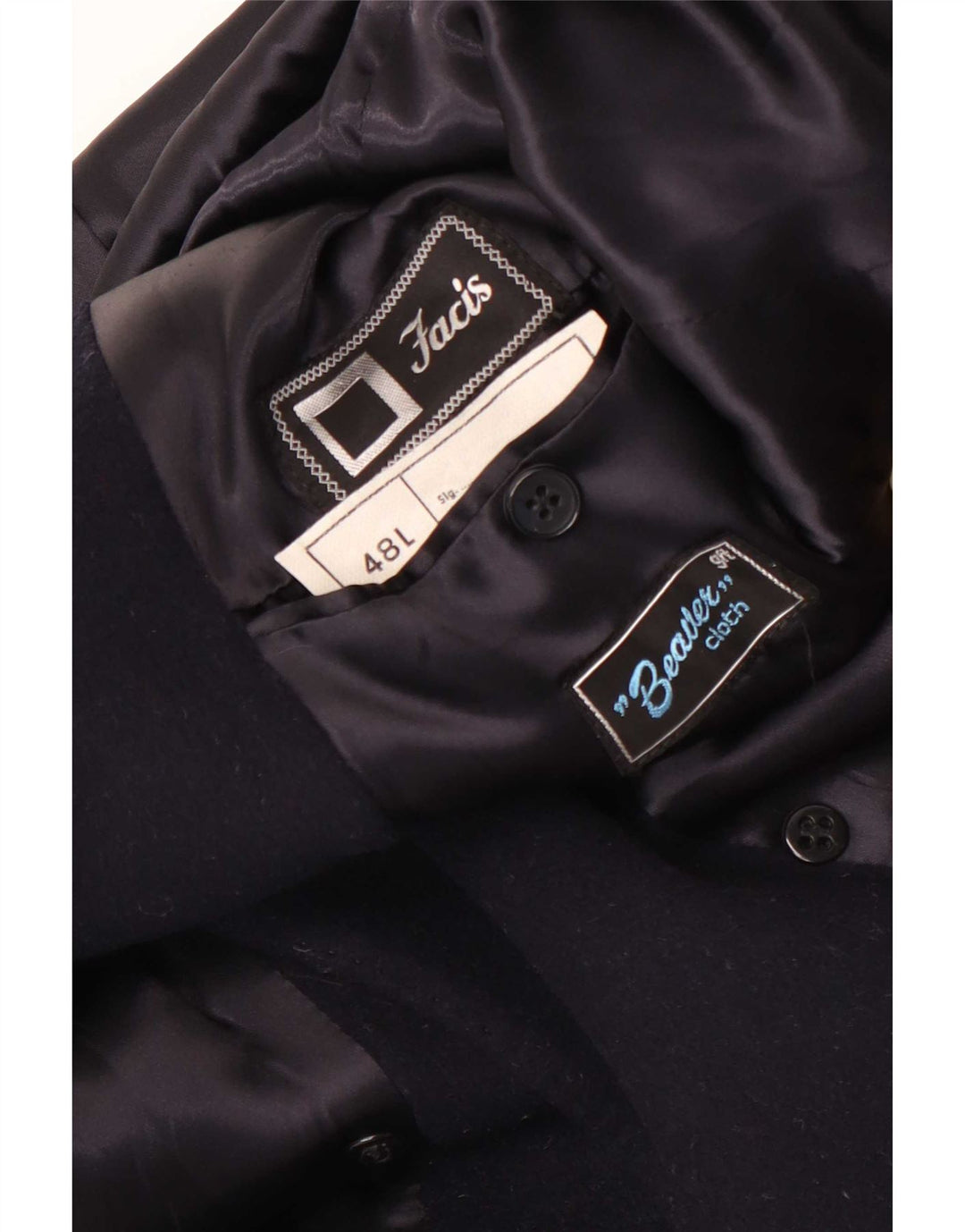 Cappotto Doppiopetto Lungo Uomo Facis IT 48 Blu Navy Medio