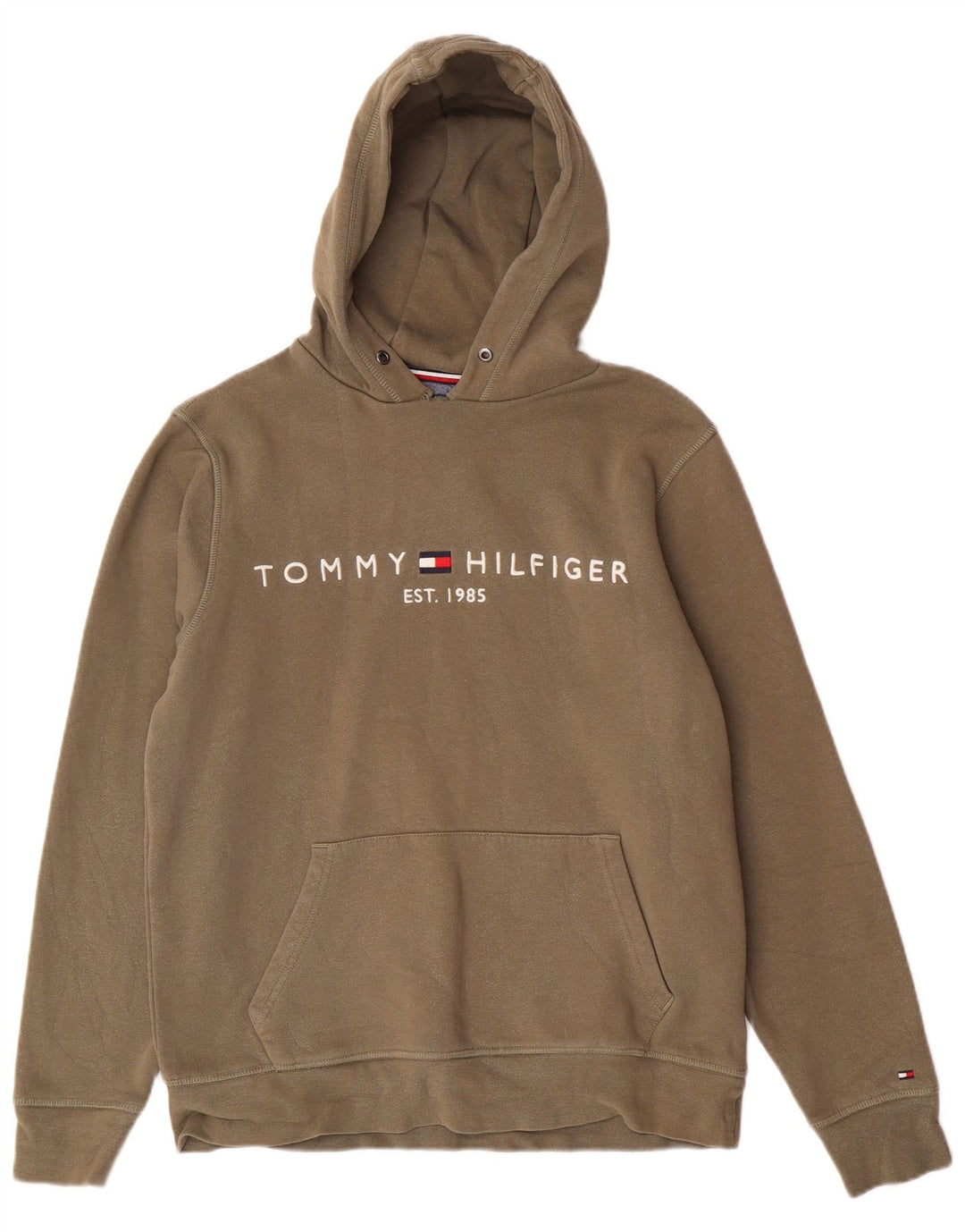 Maglione con cappuccio grafico da uomo Tommy Hilfiger cotone medio kaki