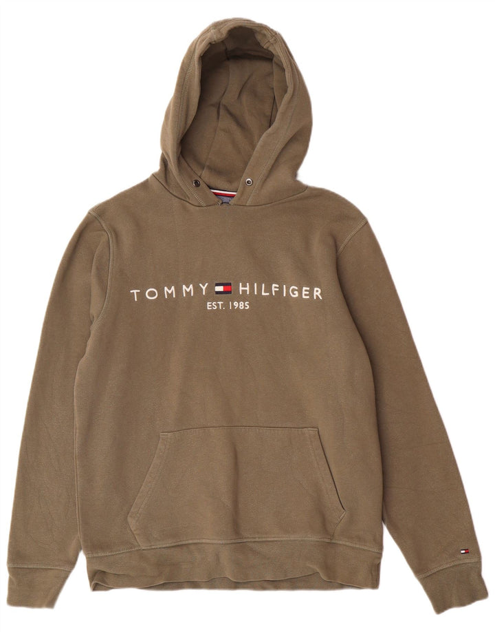 Maglione con cappuccio grafico da uomo Tommy Hilfiger cotone medio kaki