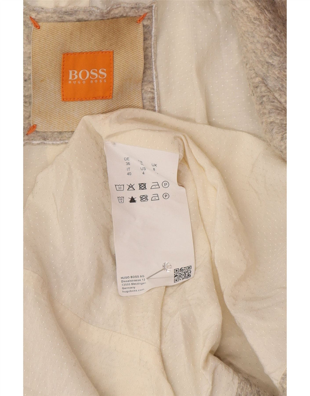 Cappotto da donna Hugo Boss UK 8 piccolo acrilico beige