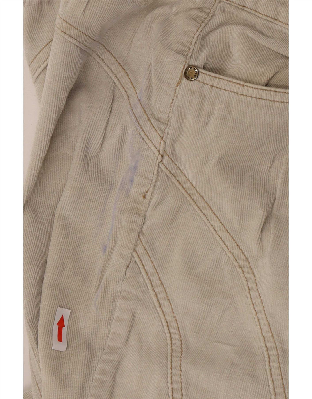Pantaloni di velluto a coste svasati da donna Fishbone W27 L32 Beige
