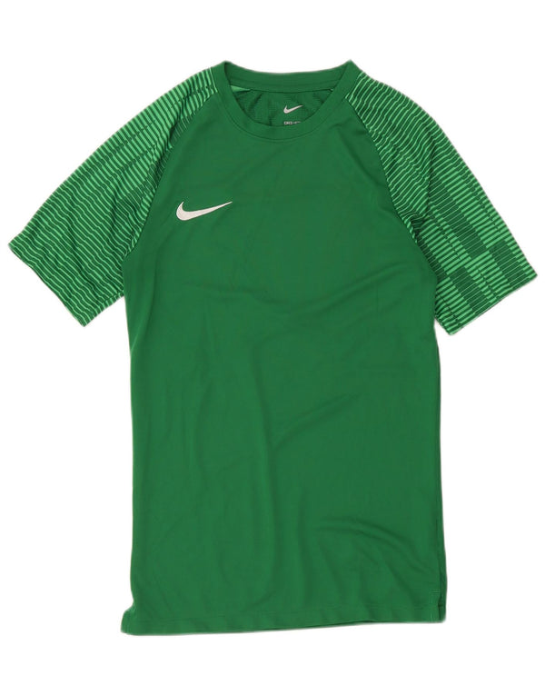 T-shirt Nike Dri Fit Slim da uomo, piccola, in poliestere a righe verdi