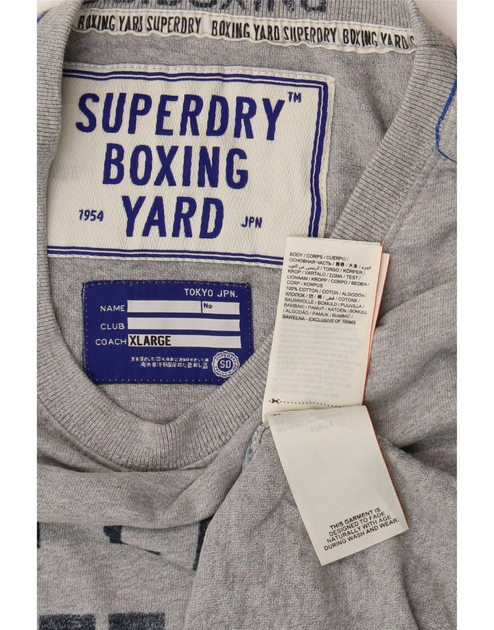 T-shirt grafica da uomo Superdry Top XL in cotone grigio