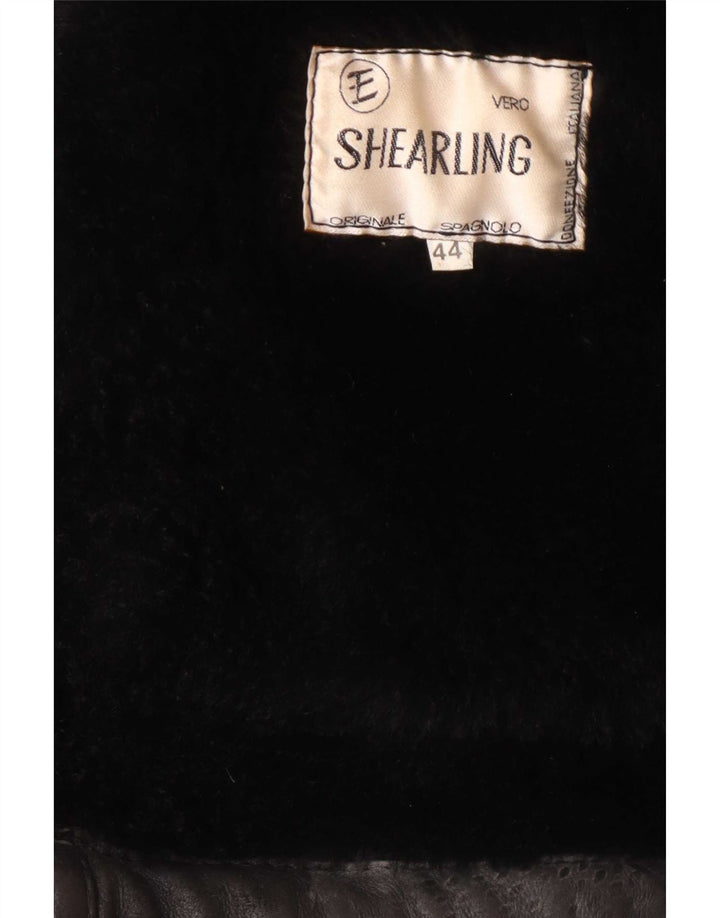 Giacca in shearling vintage da uomo UK 44 2XL Shearling nero