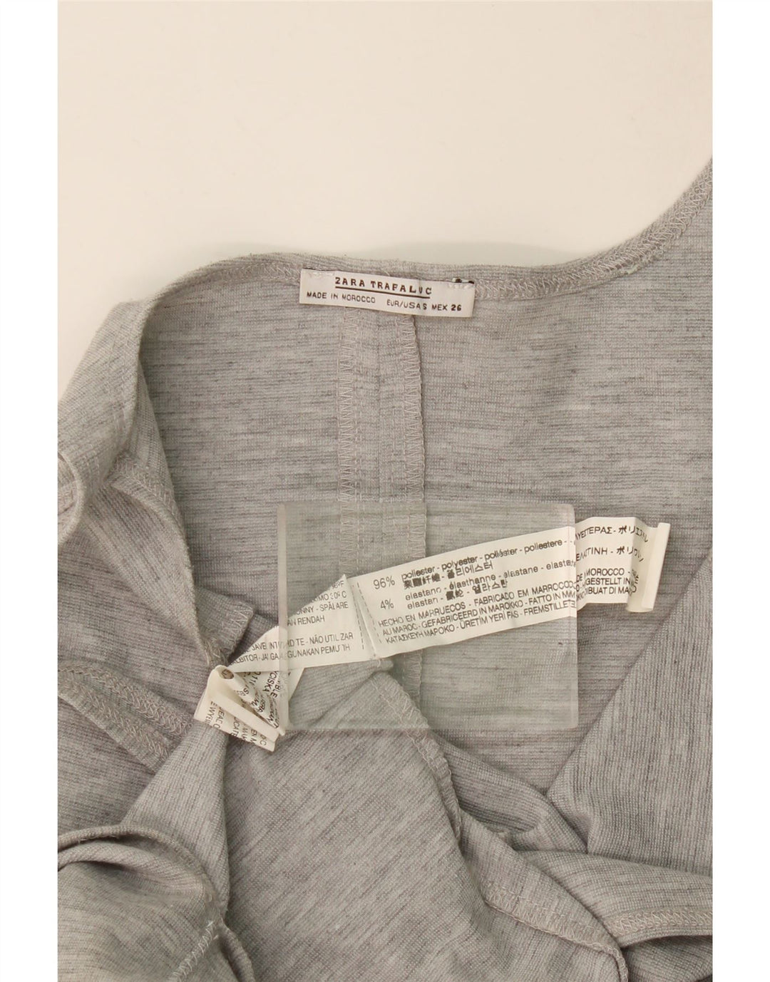 Abito aderente senza maniche da donna Zara UK 8 piccolo poliestere grigio