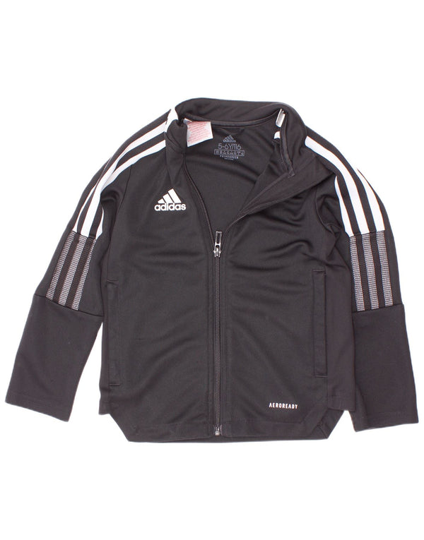 Giacca da tuta Adidas Aeroready per ragazzi 5-6 anni Colorblock nera