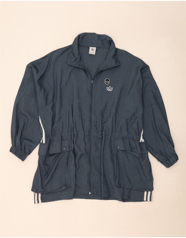 Giacca utility oversize da donna Adidas UK 8 Small blu in poliammide