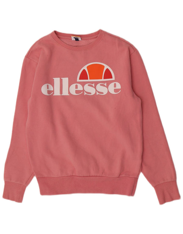 Felpa grafica da donna Ellesse Jumper UK 10 Small Pink Cotton