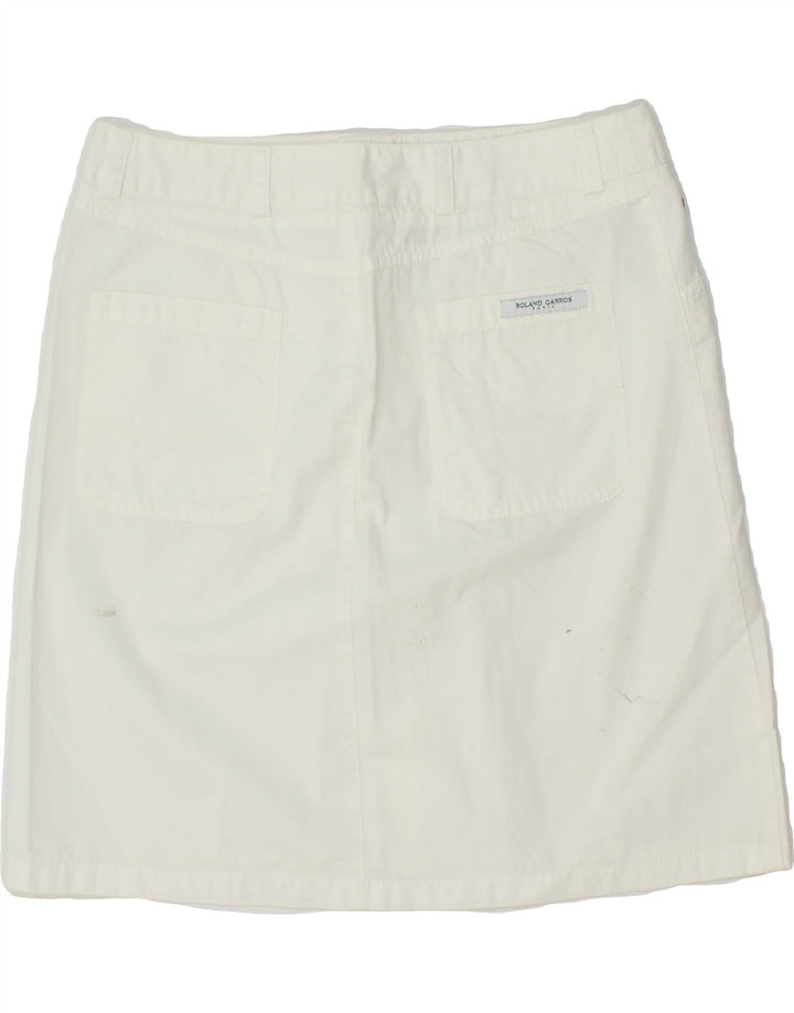 LACOSTE Womens Straight Skirt Size 38 Medium W30 White Cotton Vintage Lacoste and Second-Hand Lacoste from Messina Hembry 