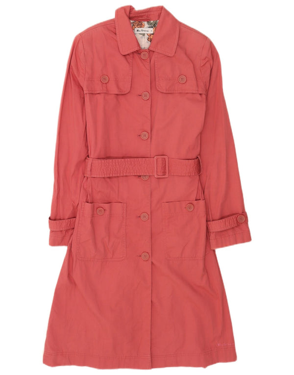 Trench da donna Ben Sherman UK 10 piccolo cotone rosa