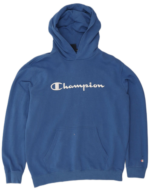 Felpa con cappuccio grafica da uomo Champion XL in cotone blu