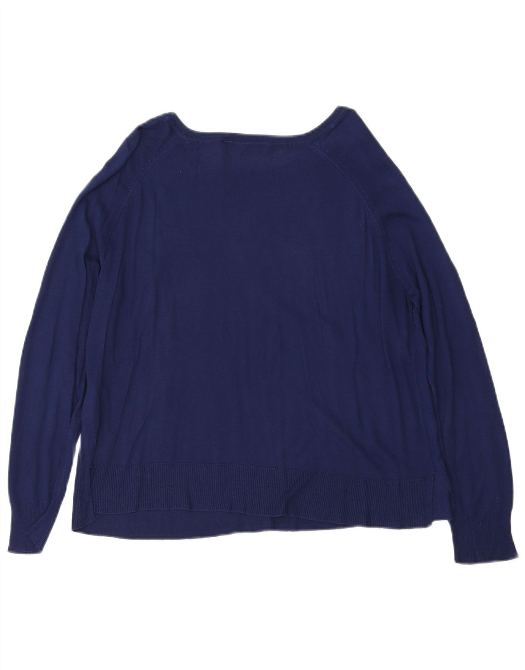 Maglione maglione con scollo a barca da donna Zara UK 14 viscosa blu navy medio