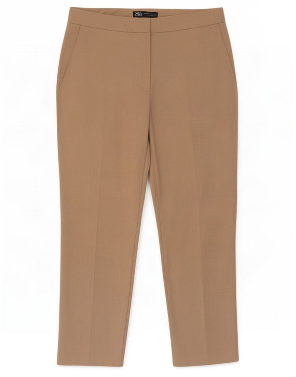 Pantaloni chino affusolati da donna Zara EU 42 Large W32 L27 Poliestere beige
