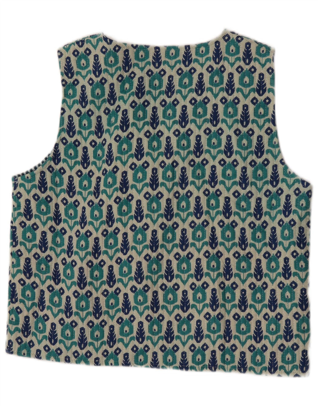 Gilet da donna vintage UK 14 blu medio floreale