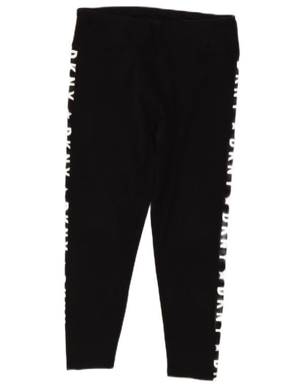 Leggings Capri grafici da donna Dkny UK 14 grande cotone nero
