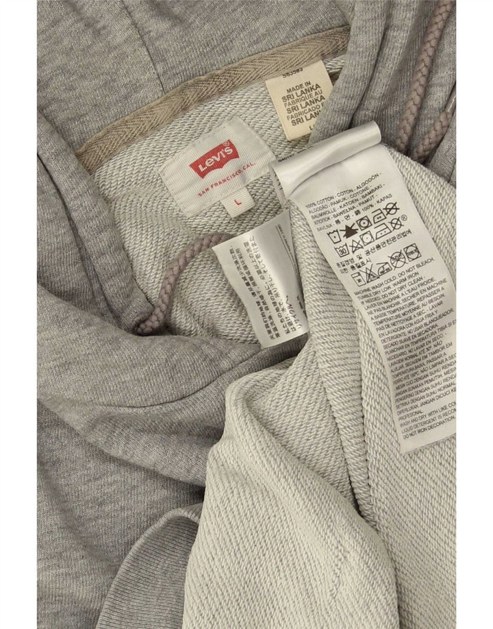 Maglione con cappuccio grafico da uomo Levi's Large in cotone grigio