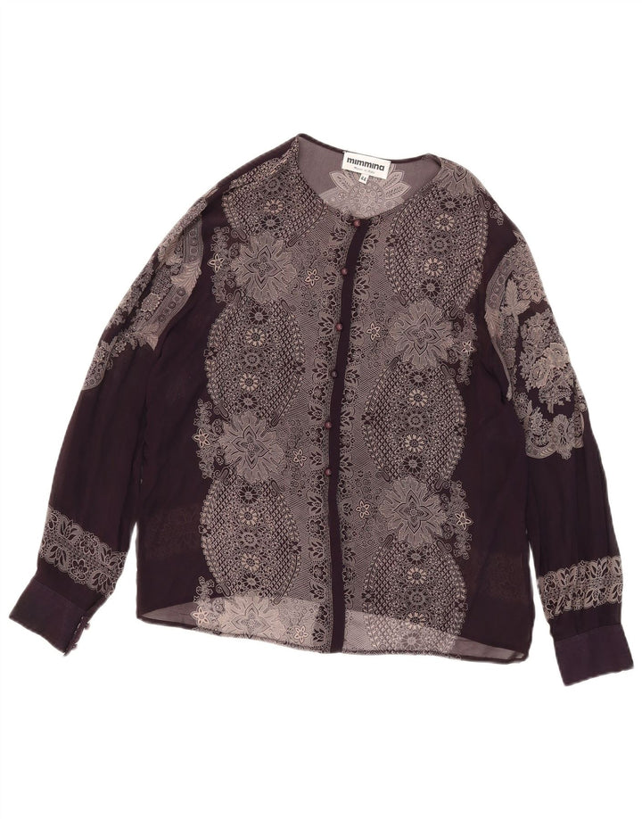 MIMMINA Camicetta da donna trasparente IT 44 Medium Black Floral
