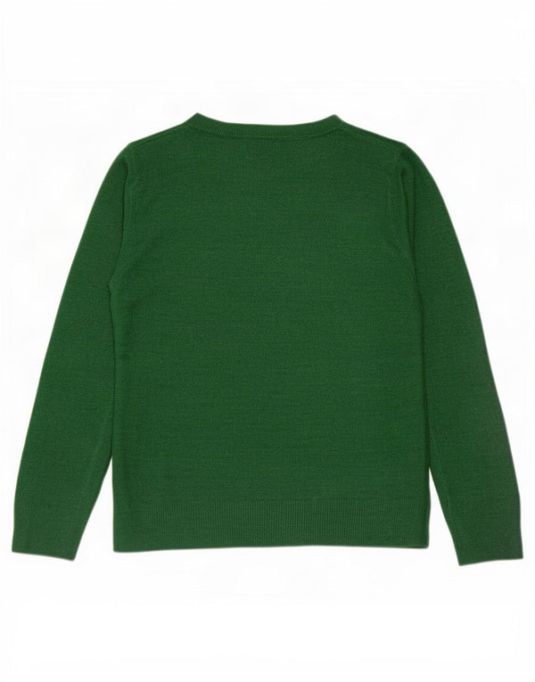Maglione maglione con scollo a barca da donna Marks & Spencer UK 8 piccolo acrilico verde