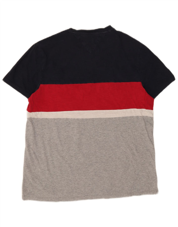 T-shirt da uomo Tommy Hilfiger Top piccola in cotone color block multicolore