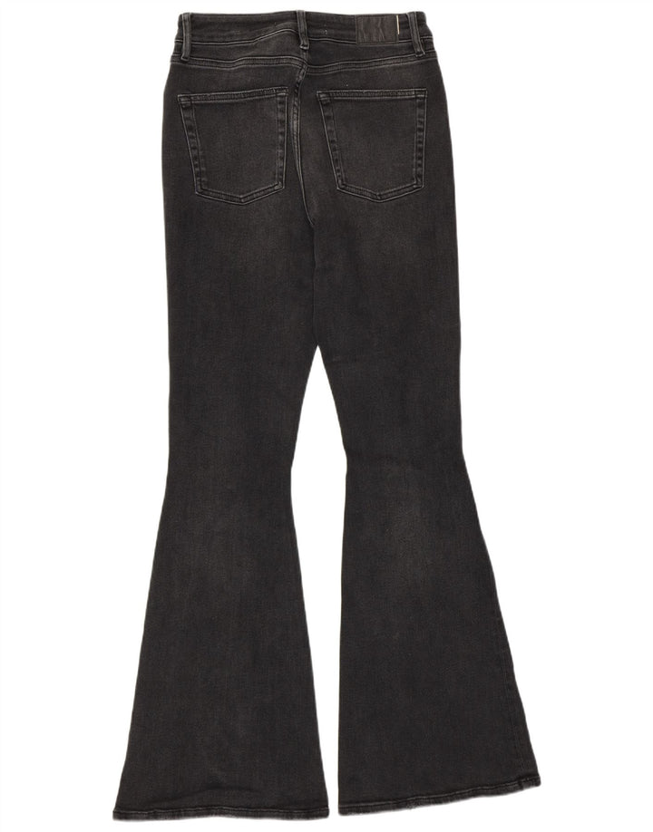 SUPERDRY Womens High Rise Distressed Flared Jeans W28 L33 Grey Cotton