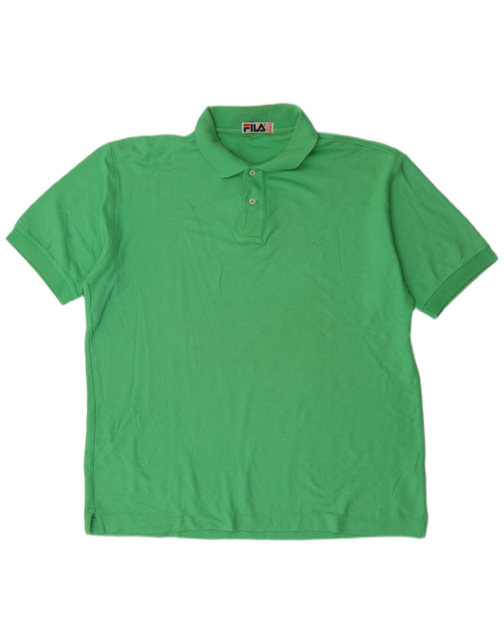 FILA Mens Polo Shirt IT 52 Large Green Cotton