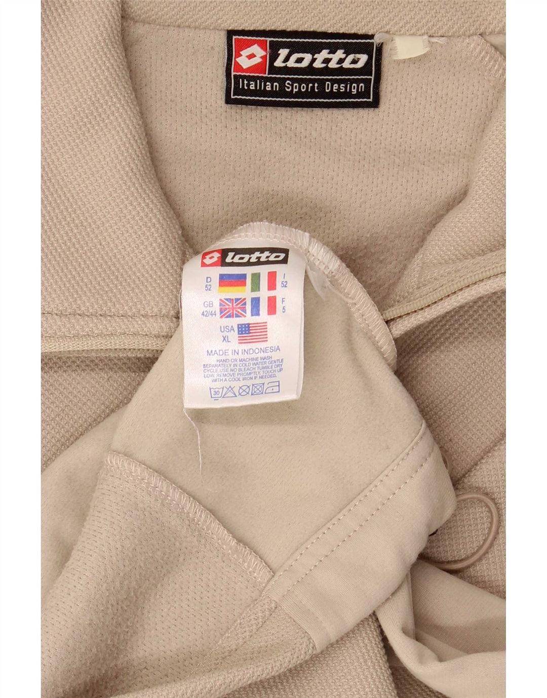 Giacca da tuta da uomo Lotto UK 42/44 XL Poliestere beige