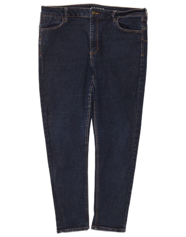 Marks & Spencer Womens Skinny Jeans UK 16 Large W36 L25 Navy Blue Cotton
