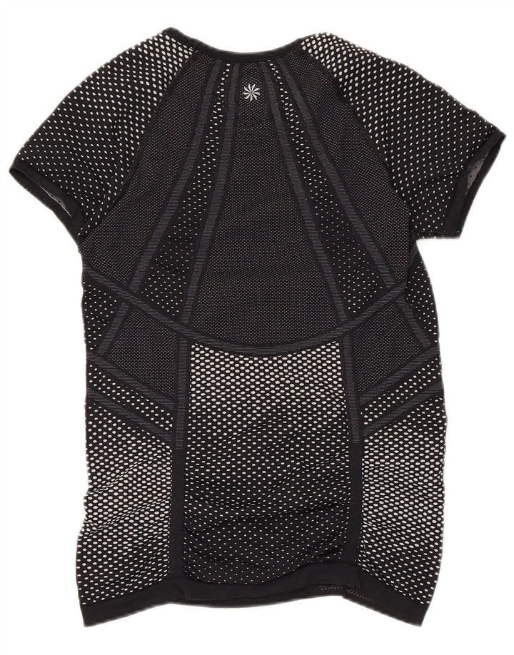 T-shirt da donna ATHLETA Top UK 8 Small poliestere maculato nero