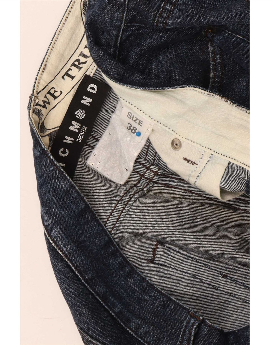 Jeans dritti da uomo Richmond W38 L30 Blu Navy