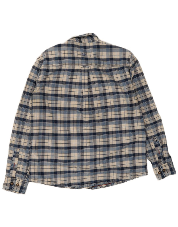 Camicia da uomo in flanella Fat Face, cotone a quadri blu grande