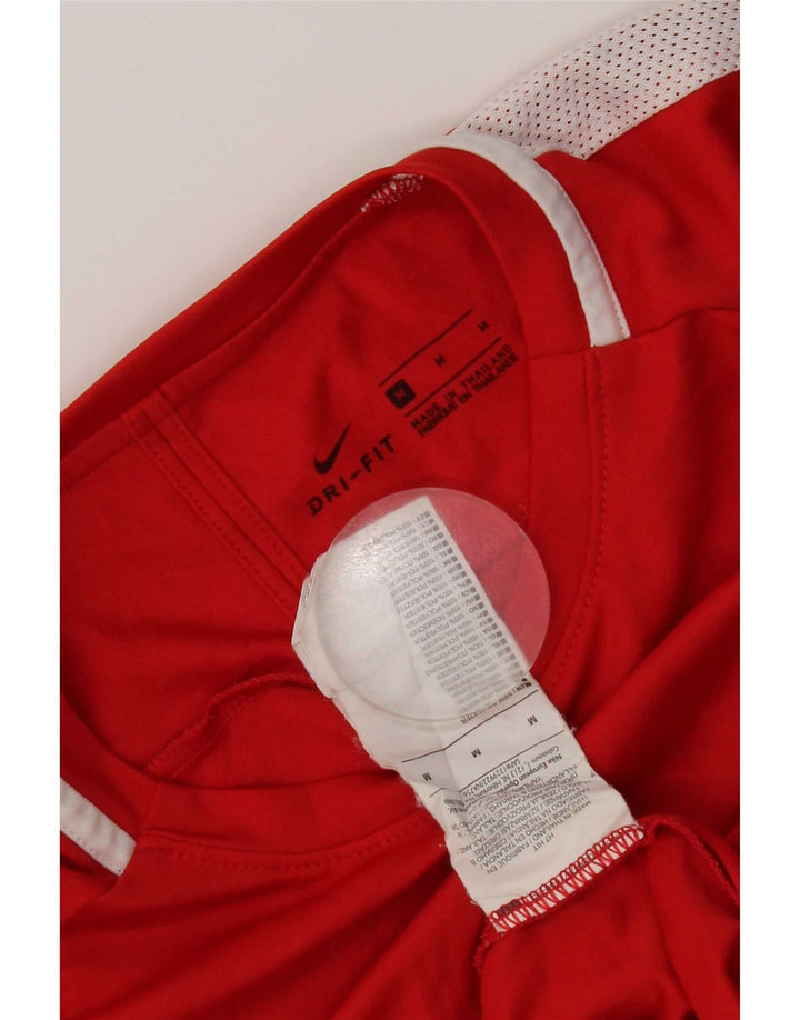 T-shirt grafica da uomo Nike Dri Fit Top in poliestere geometrico rosso medio