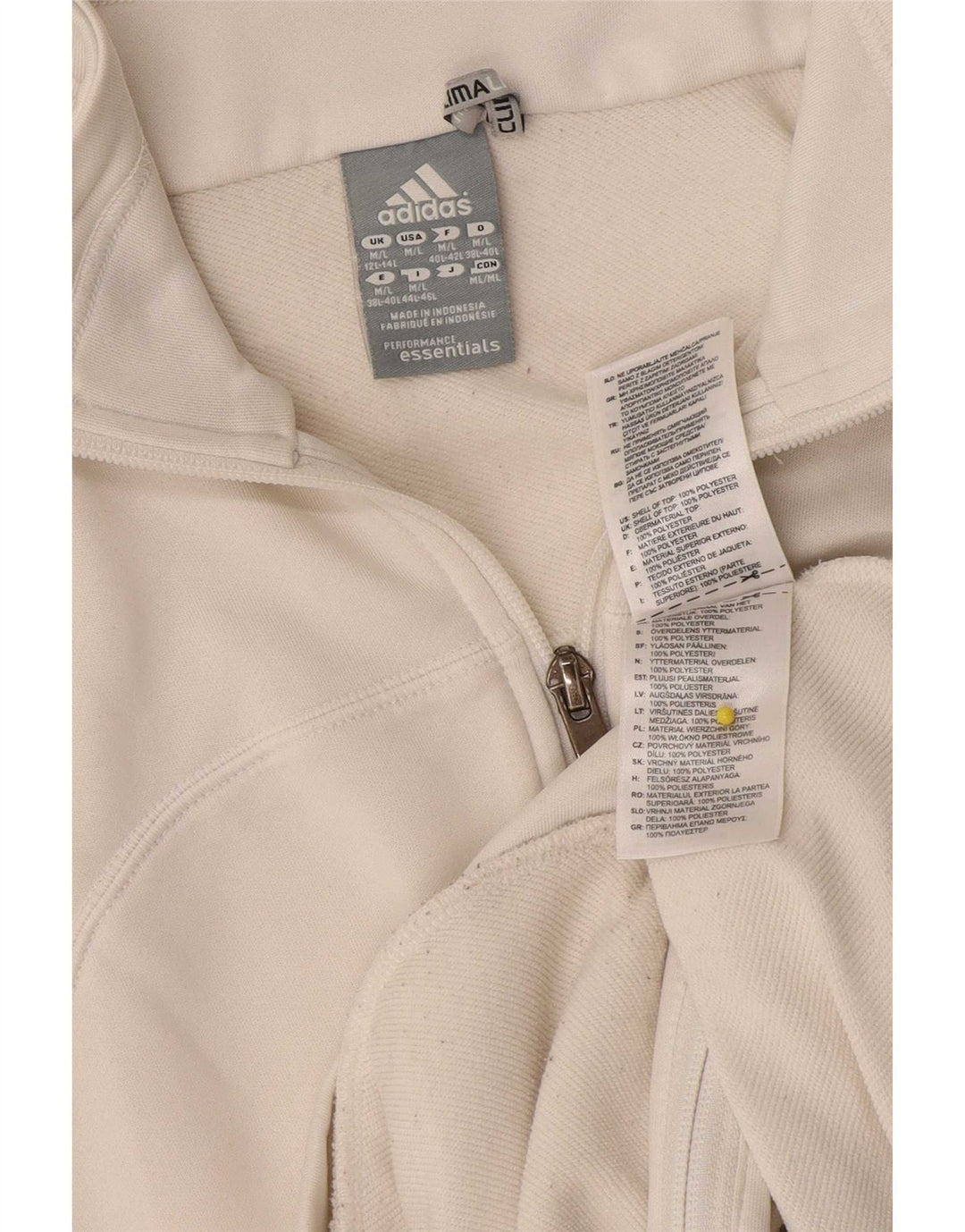 Giacca da ginnastica Adidas Climalite da donna UK 12/14 Medio Bianco