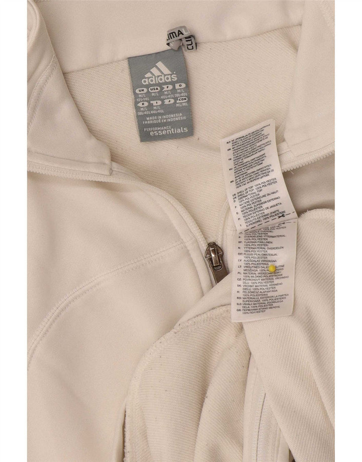 Giacca da ginnastica Adidas Climalite da donna UK 12/14 Medio Bianco
