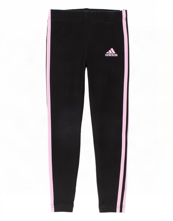 Leggings Adidas Bambina 5-6 Anni Cotone Nero