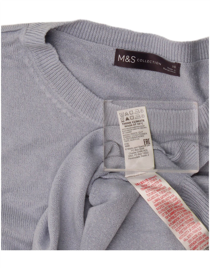 Maglione maglione girocollo oversize da donna Marks & Spencer UK 10 piccolo blu
